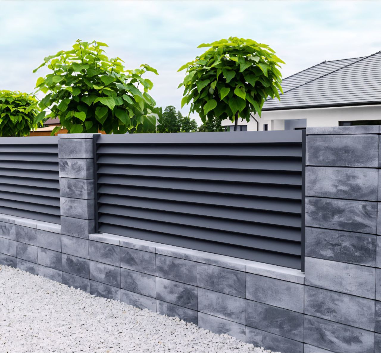 Паркан з декоративних блоків